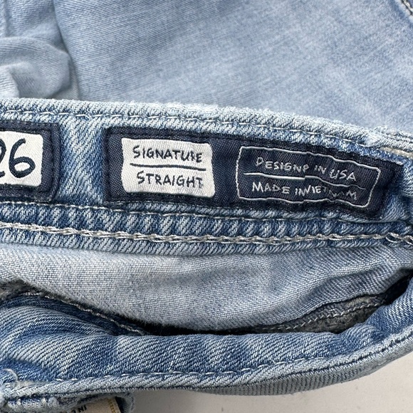 Miss Me Jeans Women’s Sz 26 Signature Straight Zipper Pockets Light Wash X2 - Picture 4 of 7